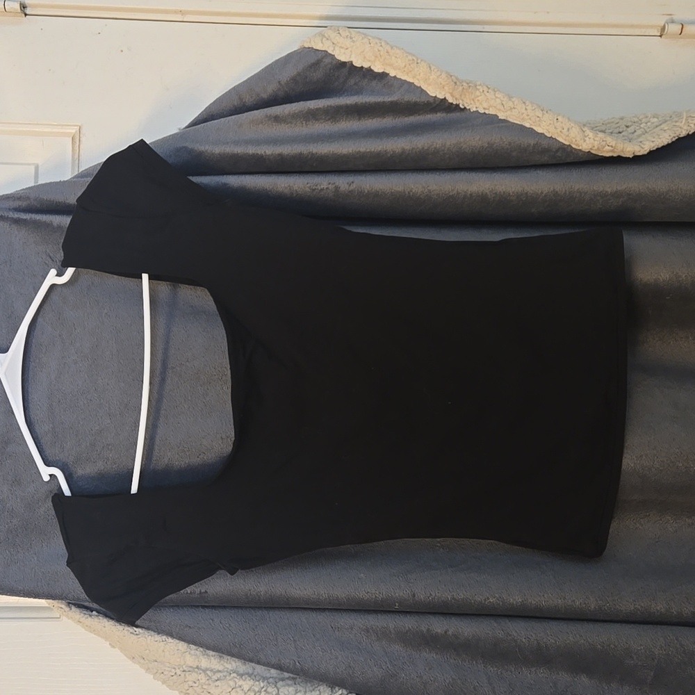 PINK Victoria's Secret Black Cap Sleeved Top Size S